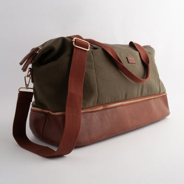 Kaiser Canvas Overnight Travel Bag - KHAKI