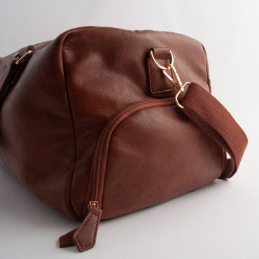 Kaiser Faux Leather Weekender Bag - TAN