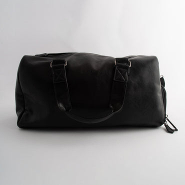 Kaiser Faux Leather Weekender Bag - BLACK