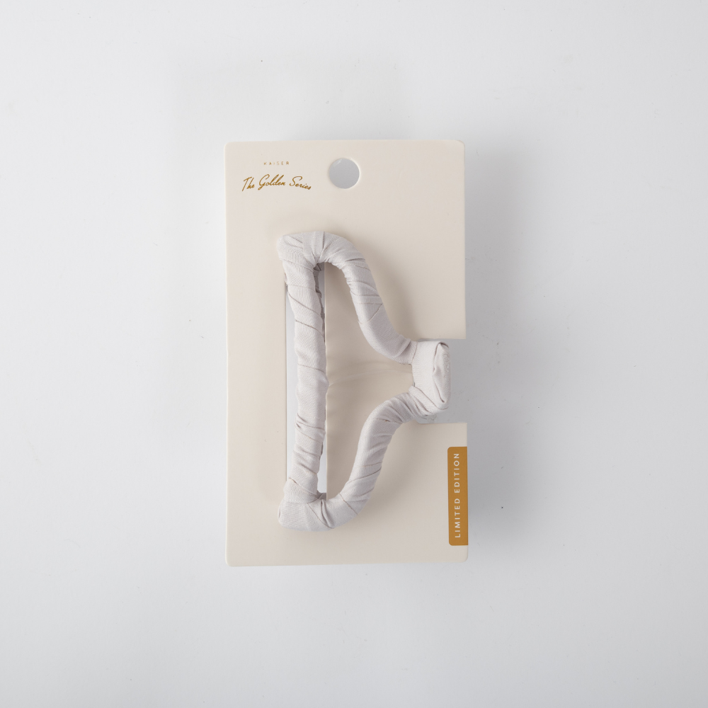 Golden Fabric Wrap Hair Claw - TAUPE