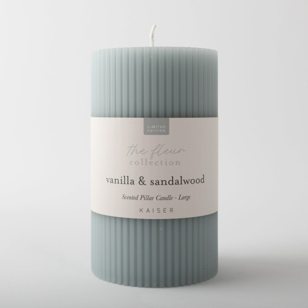 Fleur Pillar Candle Large - VANILLA SANDALWOOD