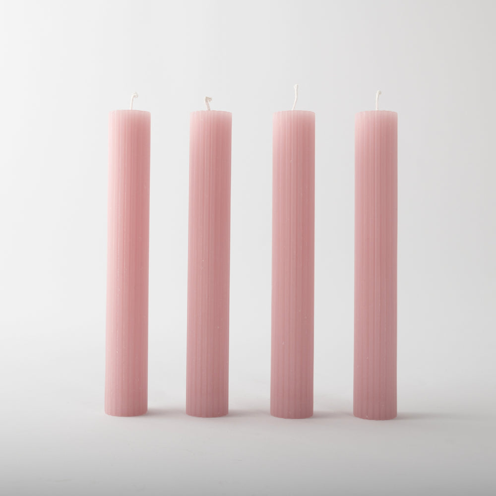 Fleur Tapered Candles 4pk - BLUSH