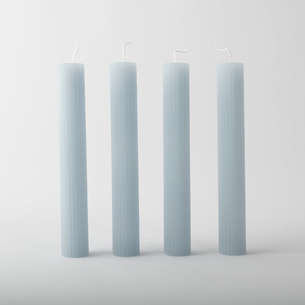 Fleur Tapered Candles 4pk - GREY