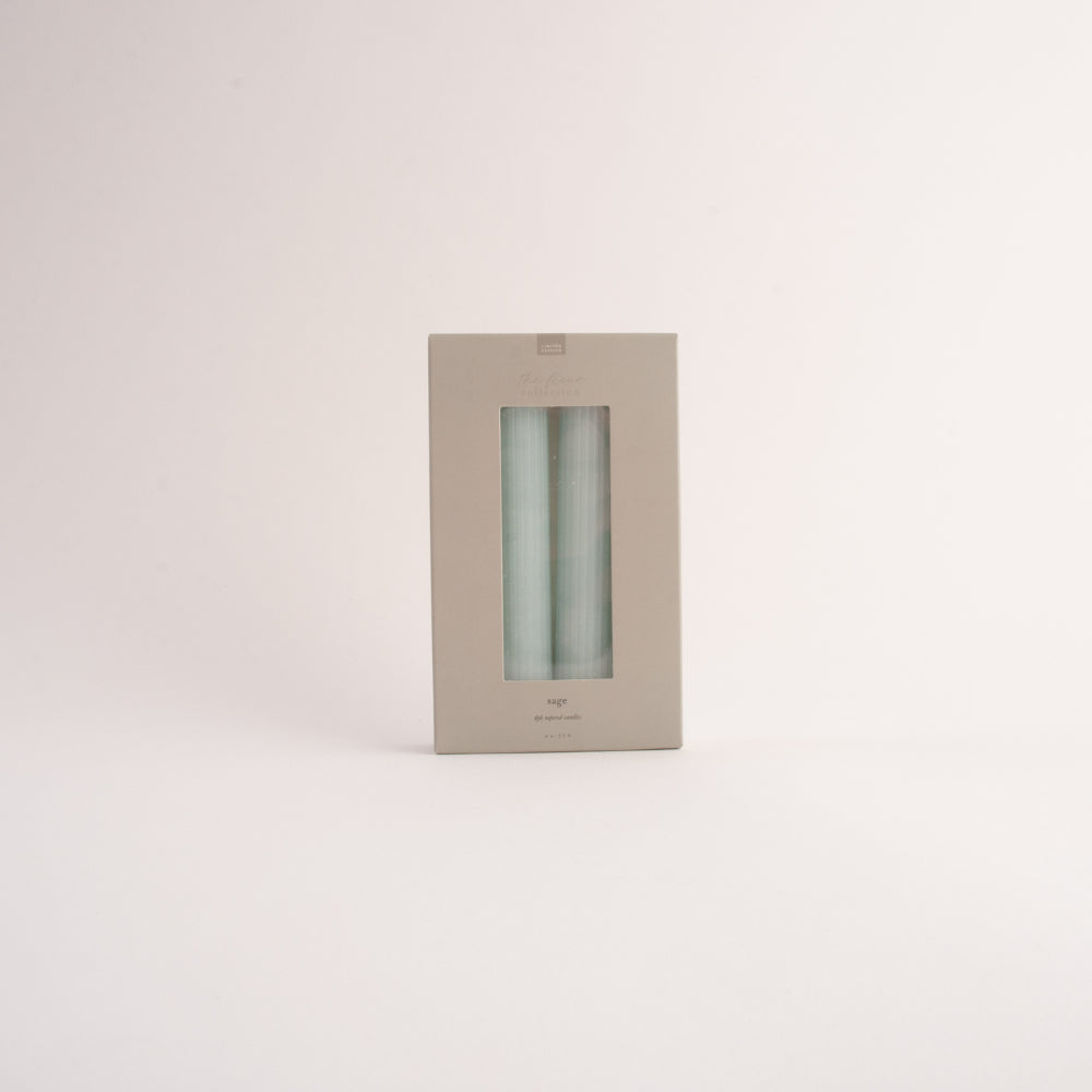 Fleur Tapered Candles 4pk - SAGE