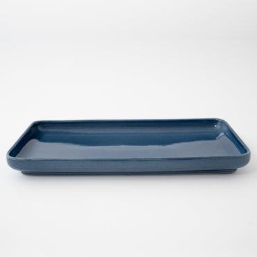 K&Co Navy Glaze Large Rectangle Tray