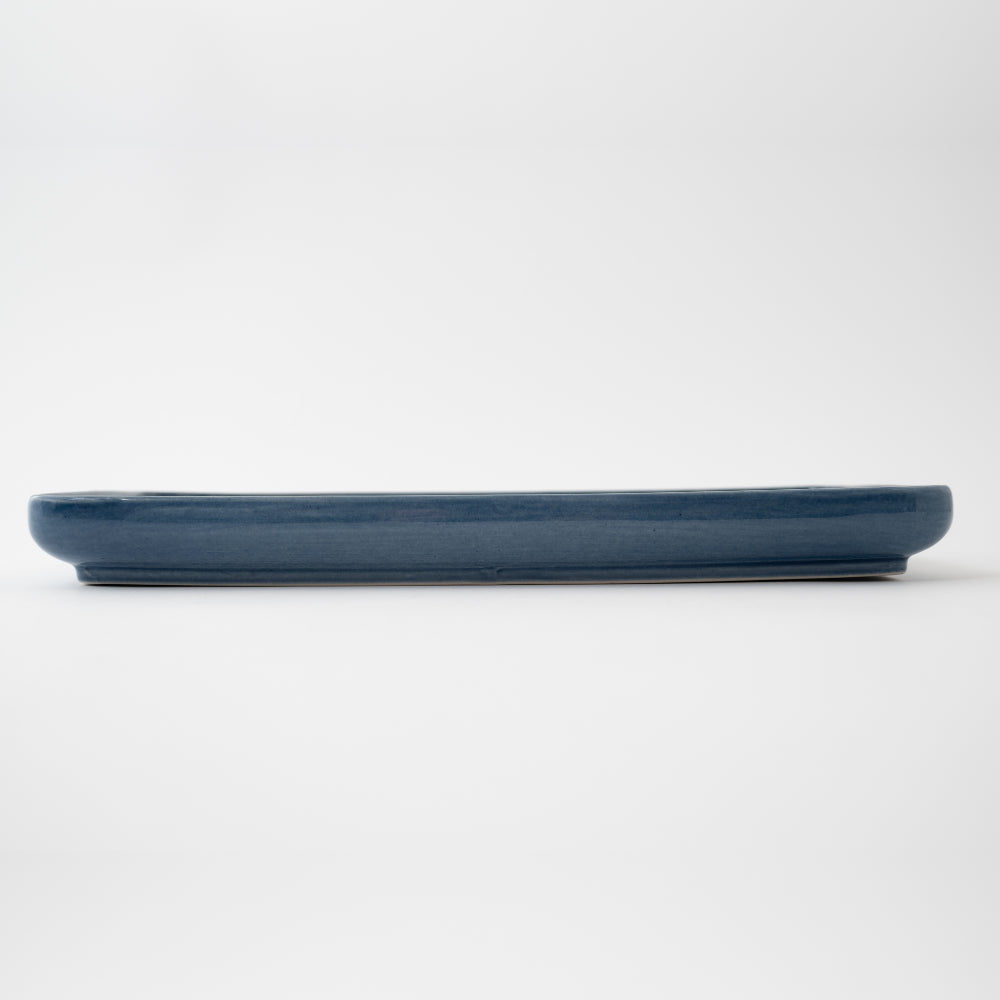 K&Co Navy Glaze Large Rectangle Tray