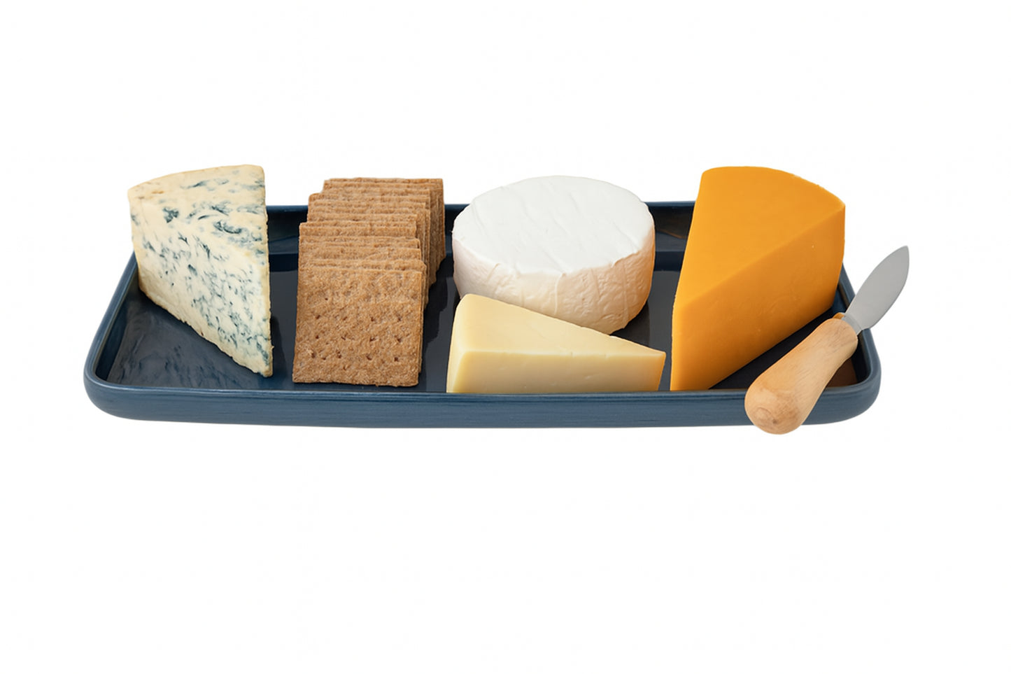 K&Co Navy Glaze Large Rectangle Tray