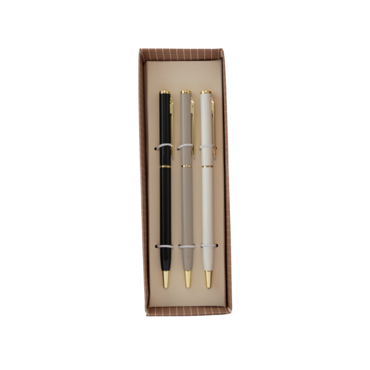 Pepper 3 Pack Metal Pens - Neutrals