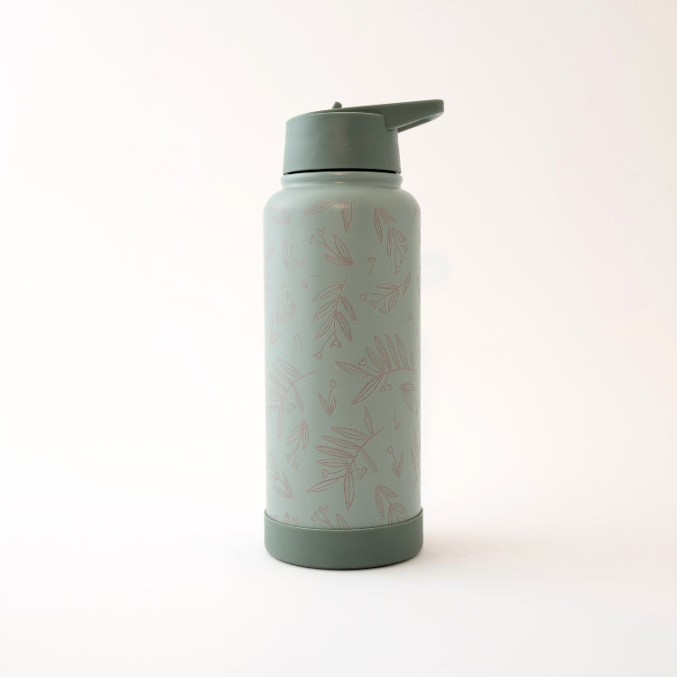 Pepper Large Metal Drink Bottle - Sage Foliage