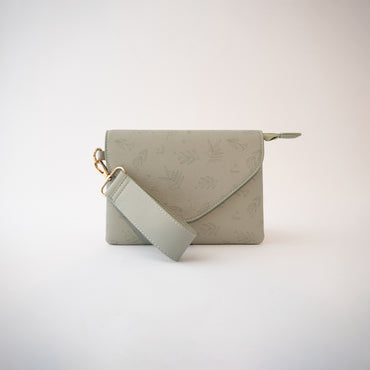 Pepper Envelope Strap Clutch - Sage Foliage