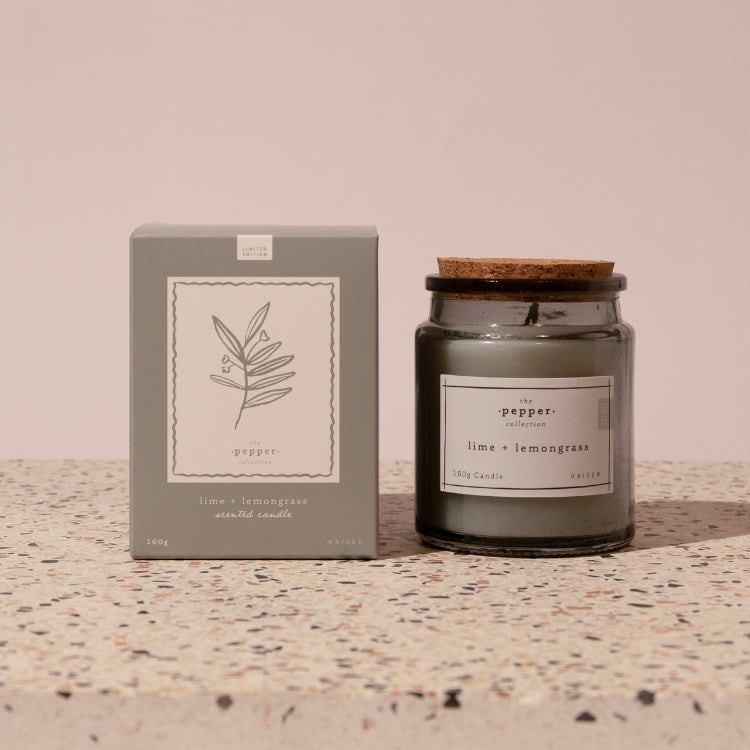 Pepper 160gm Candle - Lime & Lemongrass