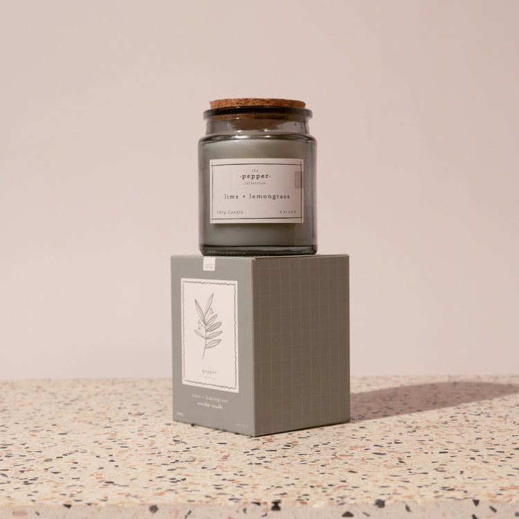 Pepper 160gm Candle - Lime & Lemongrass