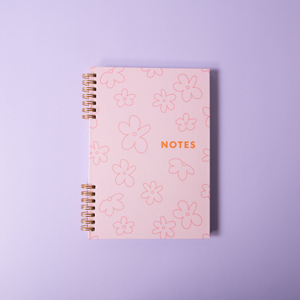 One Of A Kind A5 Spiral Notebook - Fuschia Flower