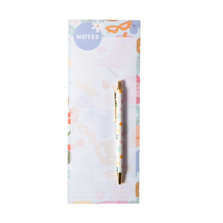 One Of A Kind List Notepad & Pen - Happy Flower