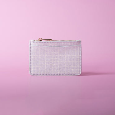 One Of A Kind Card Pouch - Lilac Grid
