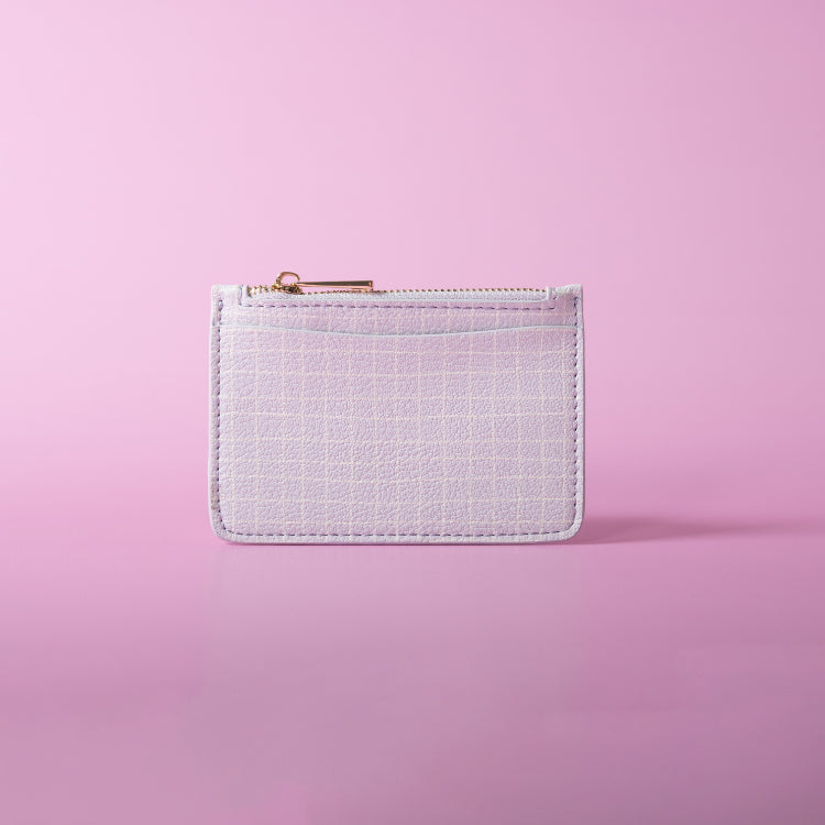 One Of A Kind Card Pouch - Lilac Grid