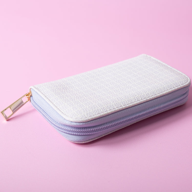 One Of A Kind small Zip Purse - Lilac Grid