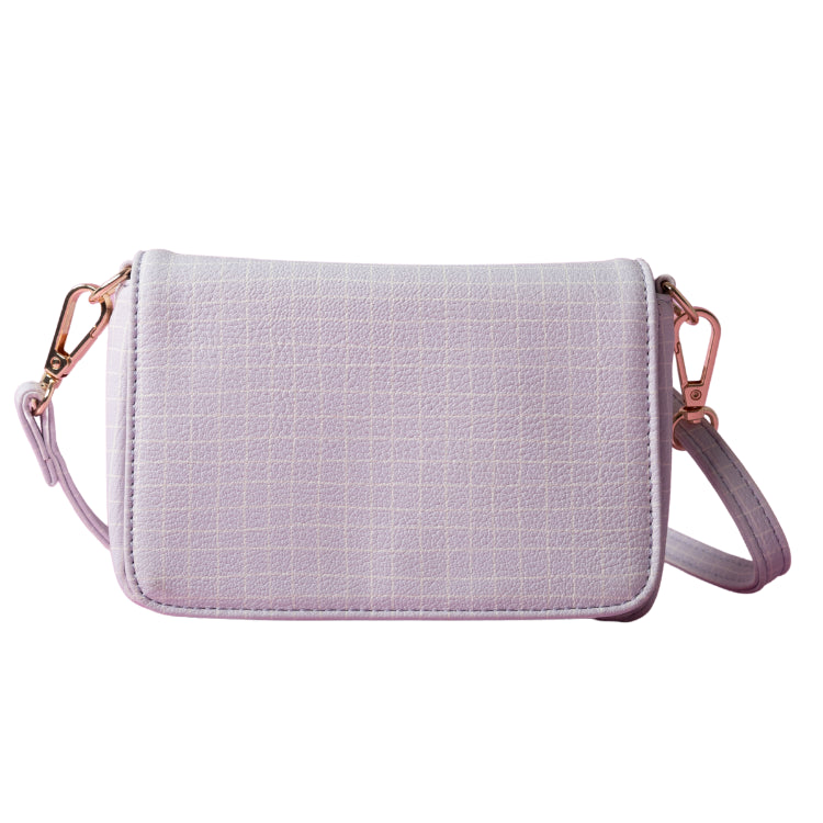 One Of A Kind Mini Side Bag - Lilac Grid