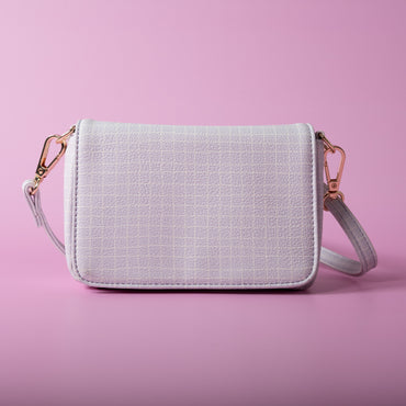 One Of A Kind Mini Side Bag - Lilac Grid