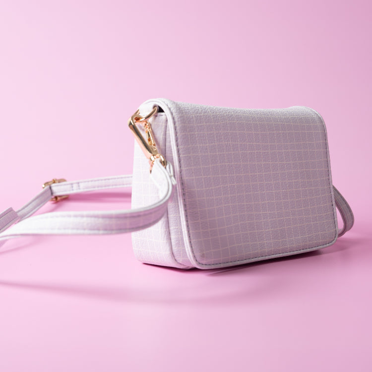 One Of A Kind Mini Side Bag - Lilac Grid