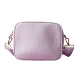 One Of A Kind Textured Strap Side Bag - Lilac Grid