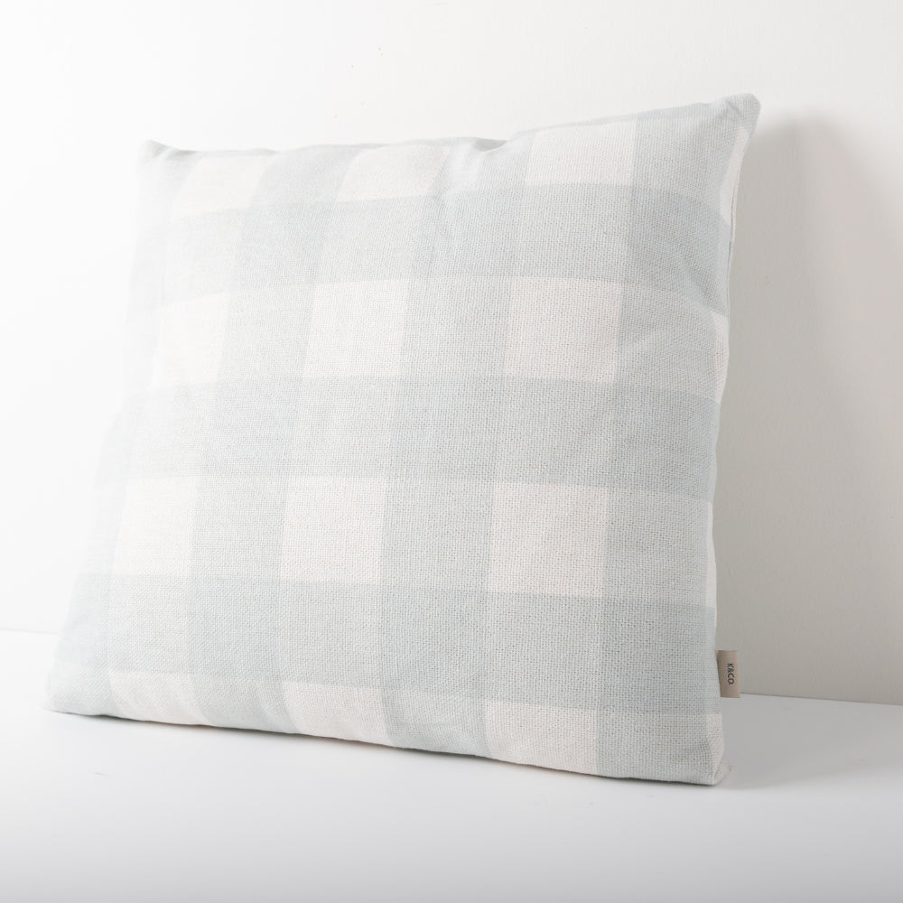 K&Co Printed Cushion - Green Gingham