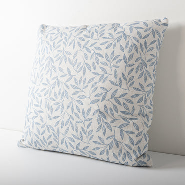K&Co Printed Cushion - Blue Vine Leaves
