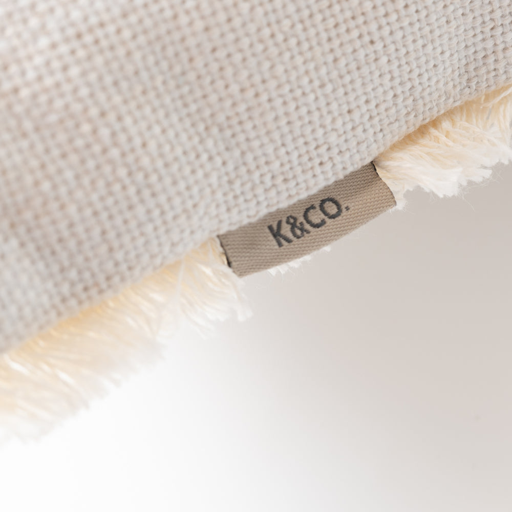 K&Co Cushion - NATURAL TASSEL EDGE