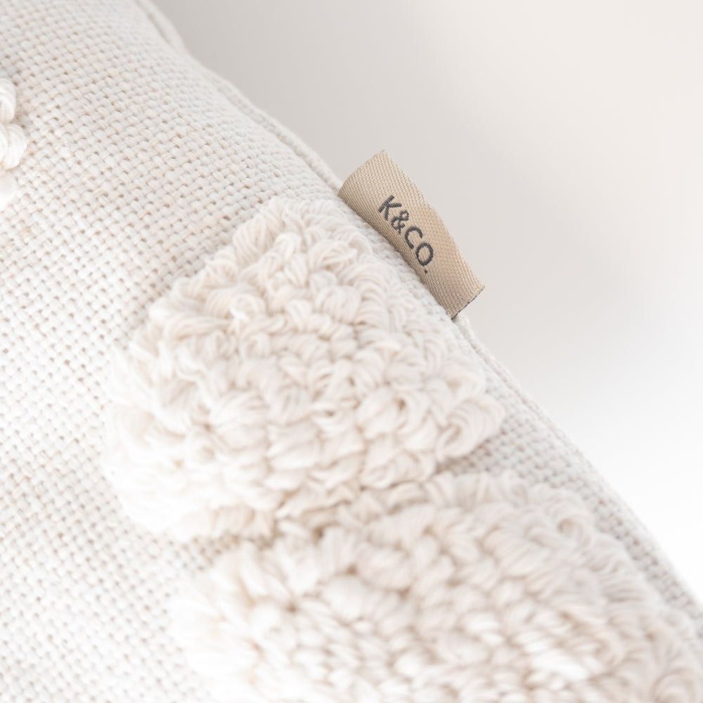 K&Co Texture Cushion - Cream Flora