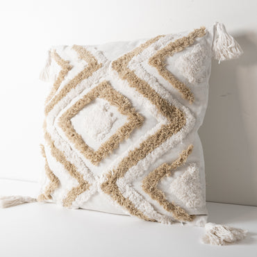 K&Co Texture Cushion - Cream & Natural Zig Zag