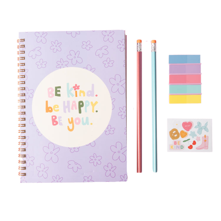 One Of A Kind A5 Spiral Notebook Set - Be Happy
