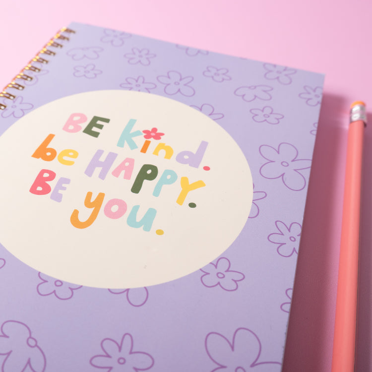One Of A Kind A5 Spiral Notebook Set - Be Happy