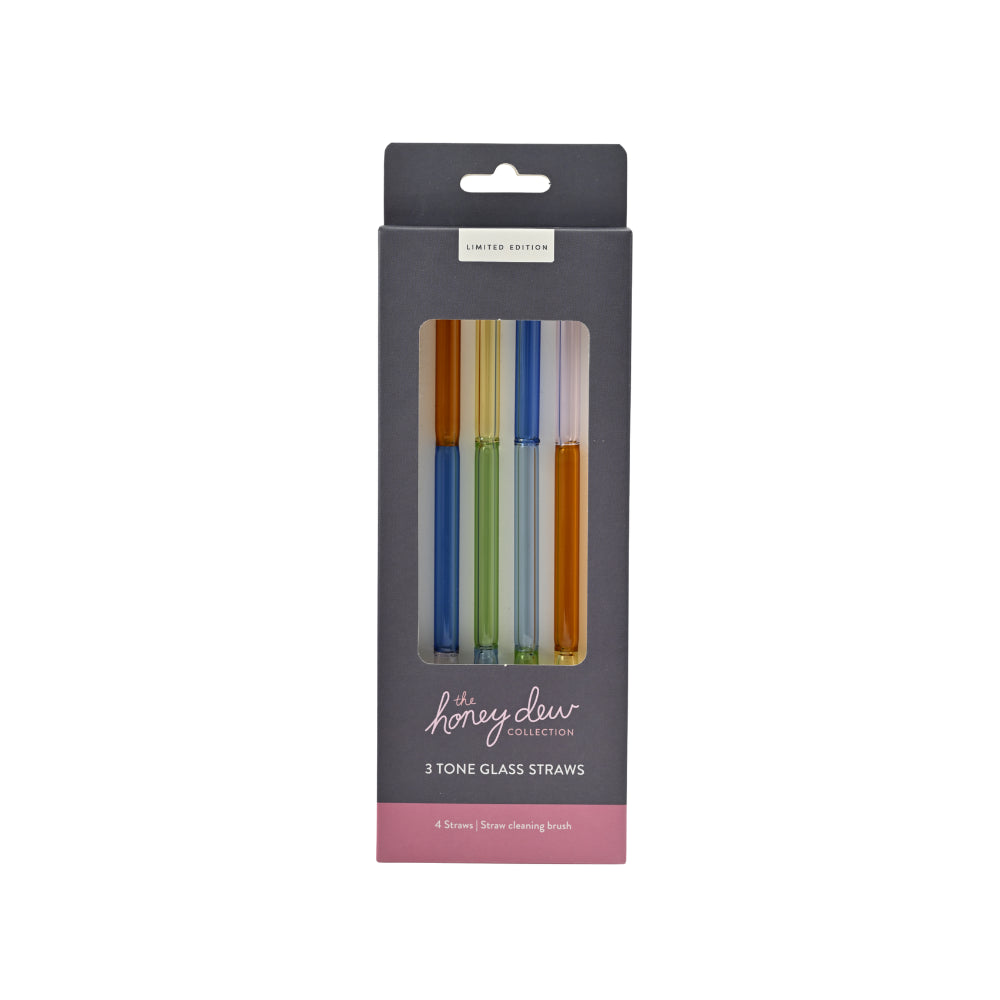Honeydew Glass 3 Tone Straws4pk