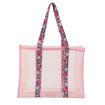 Honeydew Mesh Tote Bag - PINK FLORA