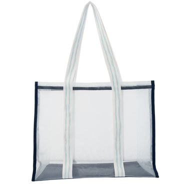 Honeydew Mesh Tote Bag - BLUE STRIPE