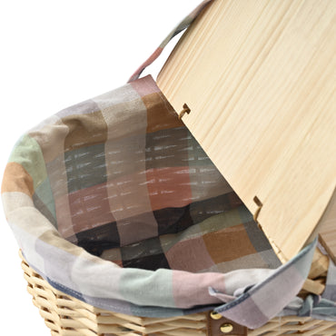 Honeydew Wicker Picnic Basket - MULTI GINGHAM
