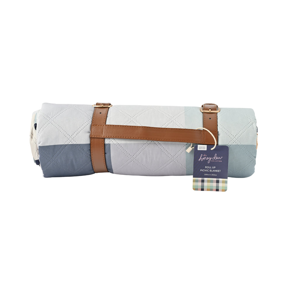 Honeydew Rollup Picnic Blanket Large - MULTI GINGHAM