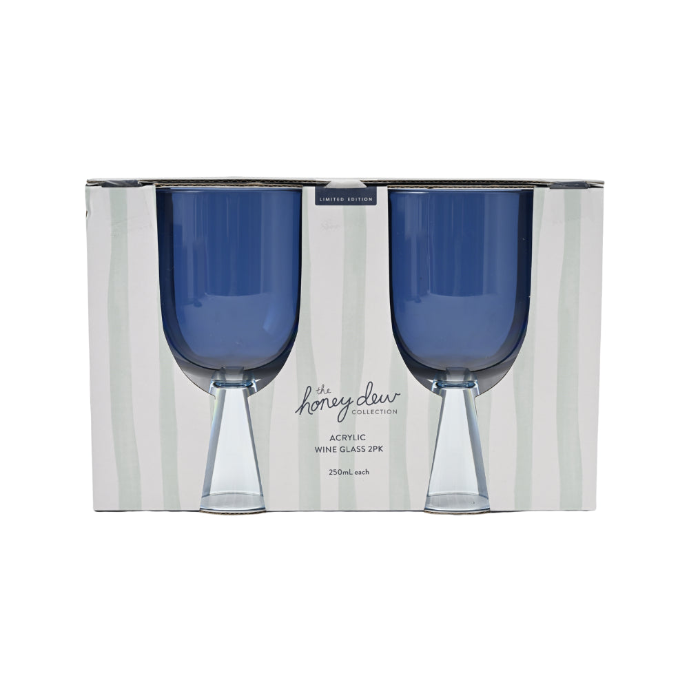 Honeydew Acrylic Wine Glass 2pk - BLUE