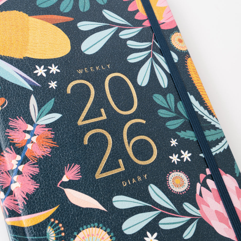 2026 A5 Weekly Diary - Indigo Flora
