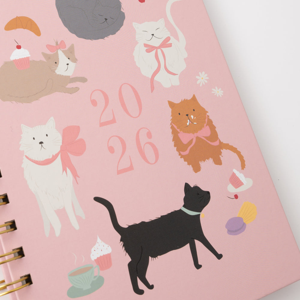 2026 A5 Weekly Spiral Diary - Kit-Tea Cat