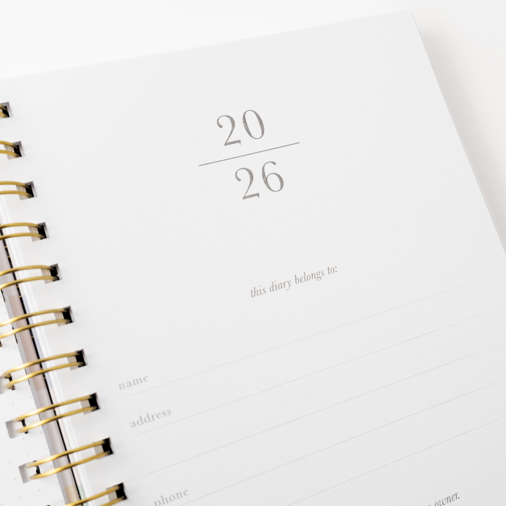 2026 A5 Weekly Spiral Diary - Gelato Gingham
