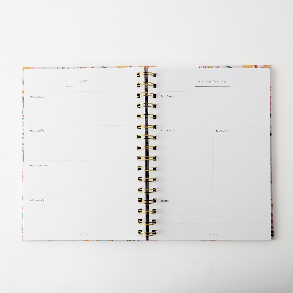 2026 A5 Weekly Spiral Diary - Bright Flora