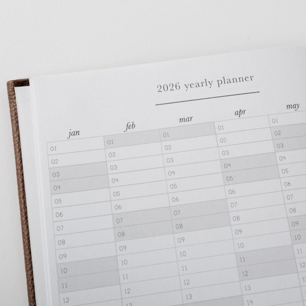 2026 A6 Weekly Diary - Latte