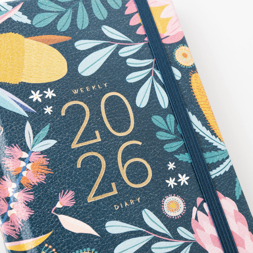 2026 A6 Weekly Diary - Indigo Flora