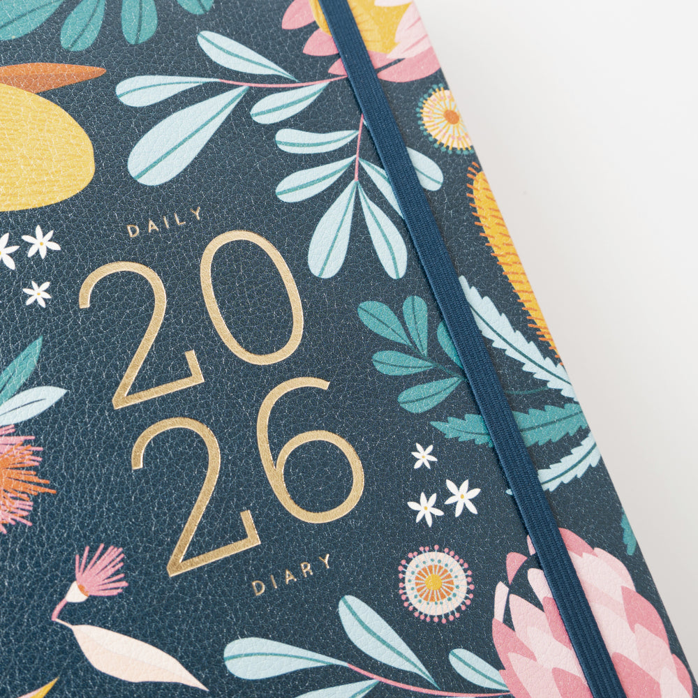 2026 A5 Daily Diary - Indigo Flora