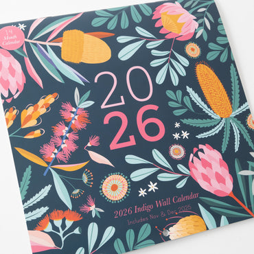 2026 A2 Wall Calendar - Indigo