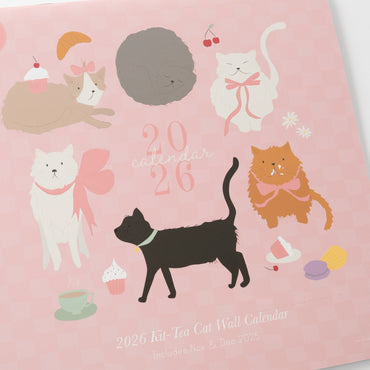 2026 A2 Wall Calendar - Kit-Tea Cat