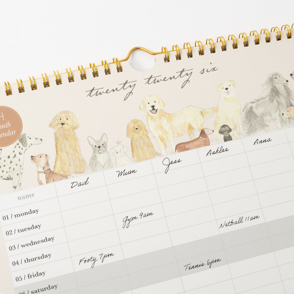 2026 Family Calendar - Dog Lover