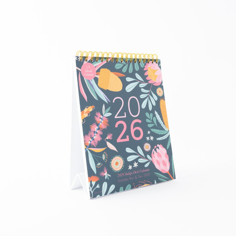 2026 Desk Calendar - Indigo