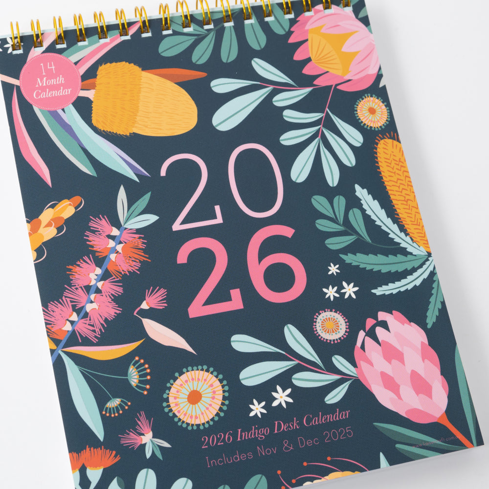 2026 Desk Calendar - Indigo